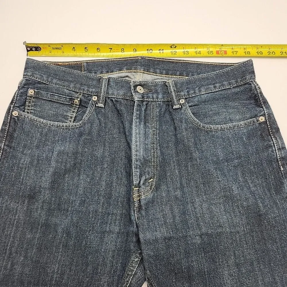 Levi's 505 Jeans Size 36 x 34 Straight Regular Fit Denim Blue Zip Dark Wash Men